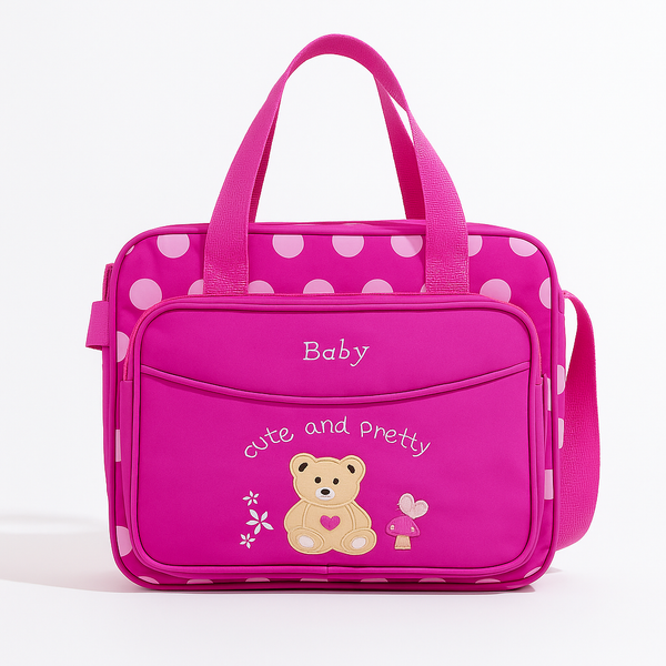 BABY DIAPER BAG POLKA DOTS PINK (SMALL)