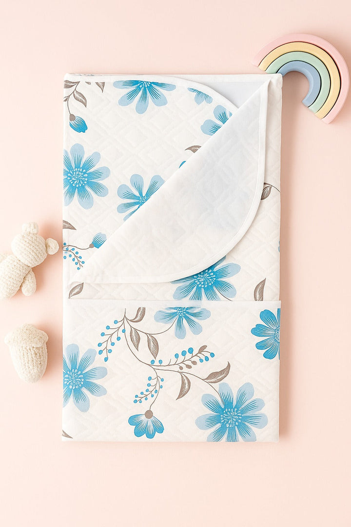 SUNSHINE BABY CHANGING SHEET FLOWERS BLUE 0181