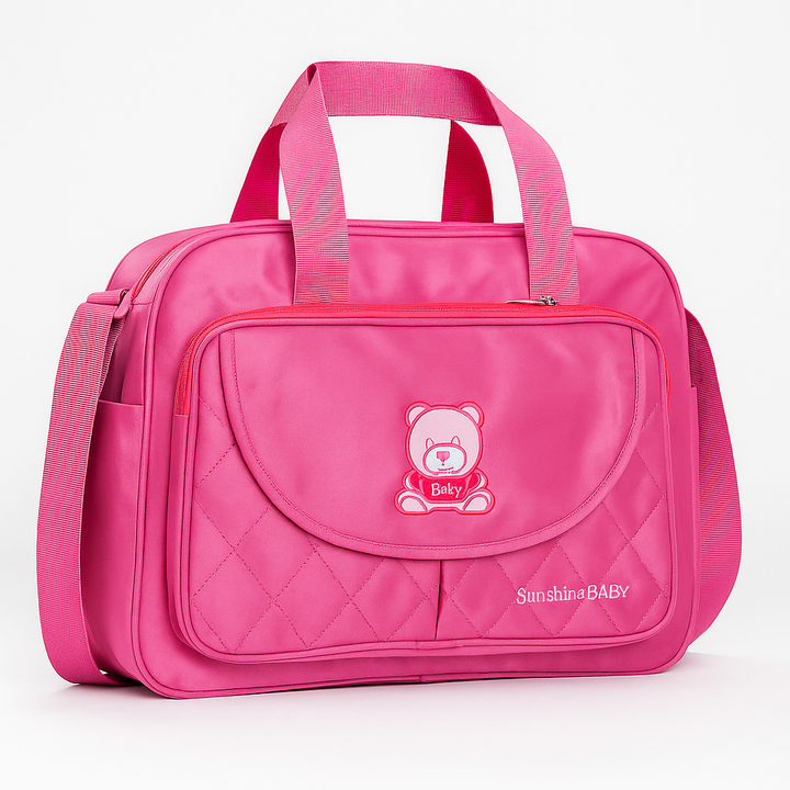 SUNSHINE BABY DIAPER BAG BABY BEAR PINK