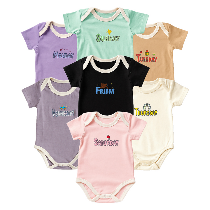 SUNSHINE BABY 7 PCS ROMPER WEEK DAYS MULTI COLOURS 2-3Y