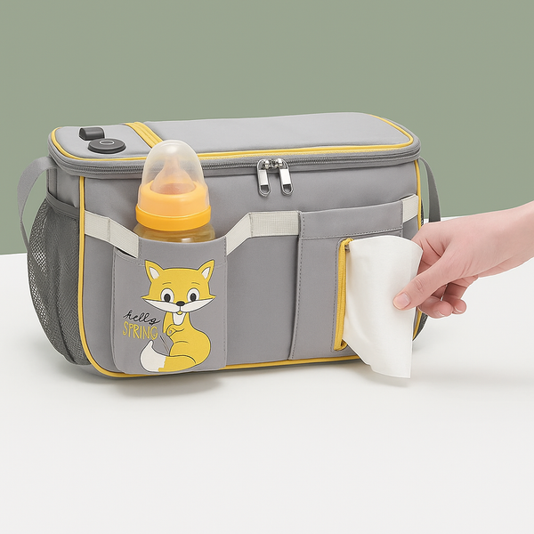 Multipurpose Baby Diaper Bag Grey - Sunshine