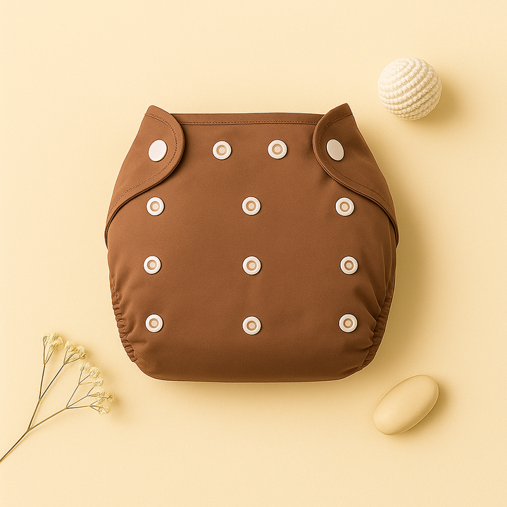 SUNSHINE BABY ADJUSTABLE REUSABLE NAPPY BROWN(0-6M)