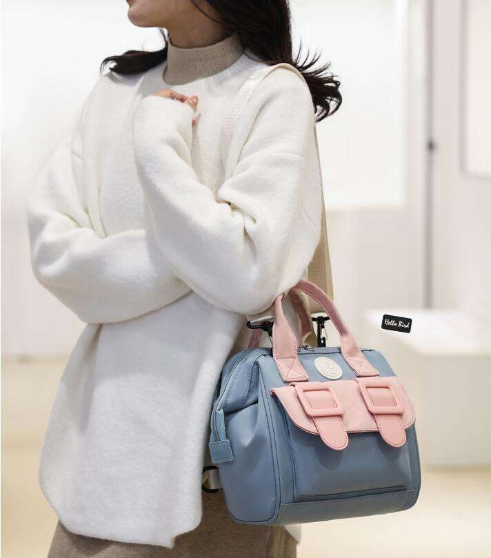 SUNSHINE SMALL BABY DIAPER BAG BLUE & PEACH