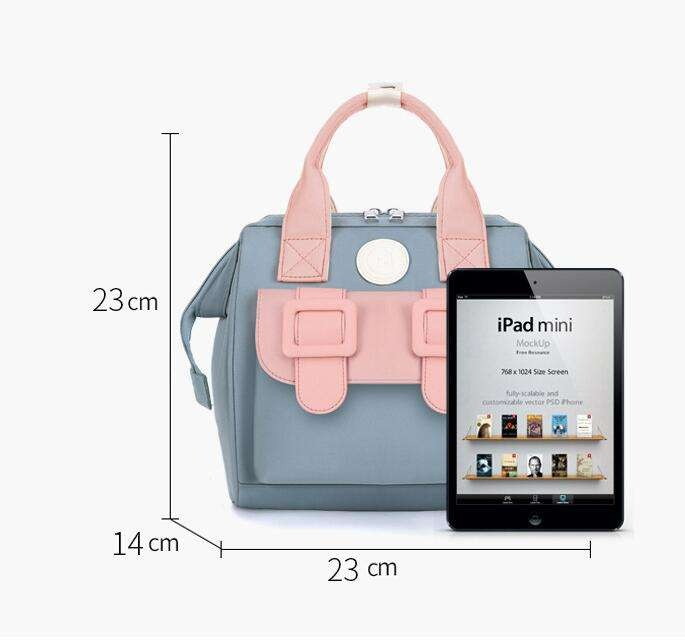 SUNSHINE SMALL BABY DIAPER BAG WHITE & PEACH