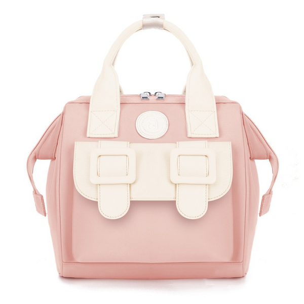 SUNSHINE SMALL BABY DIAPER BAG WHITE & PEACH