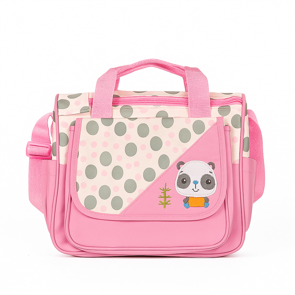SUNSHINE BABY SMAL DIAPER BAG DOTS AND PANDA PINK