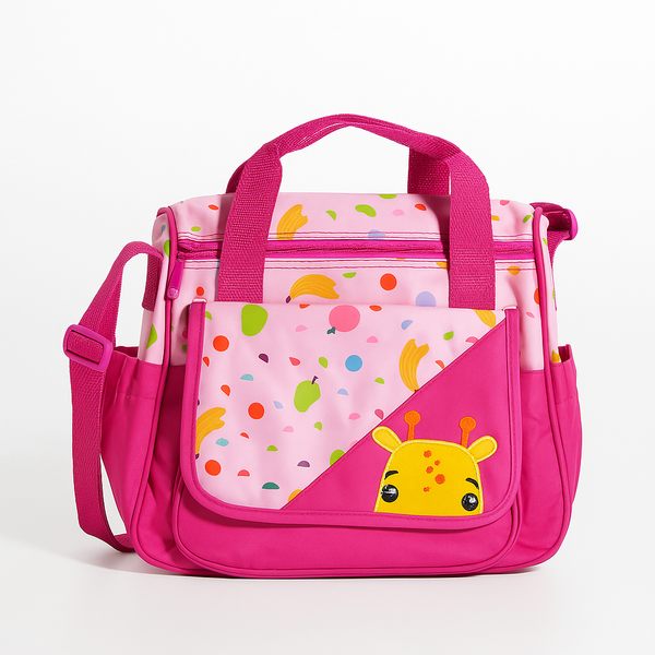 SUNSHINE BABY SMAL DIAPER BAG FRUITS AND GIRRAFE PINK