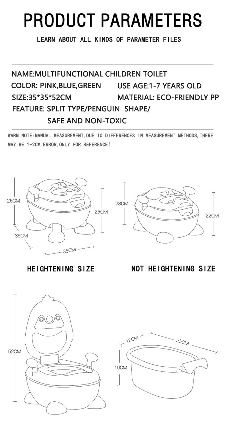 SUNSHINE KIDS POTTY SEAT PENGIUN PINK & WHITE