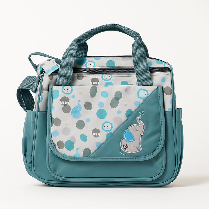 SUNSHINE BABY SMAL DIAPER BAG DOTS AND ELEPHENT GREY