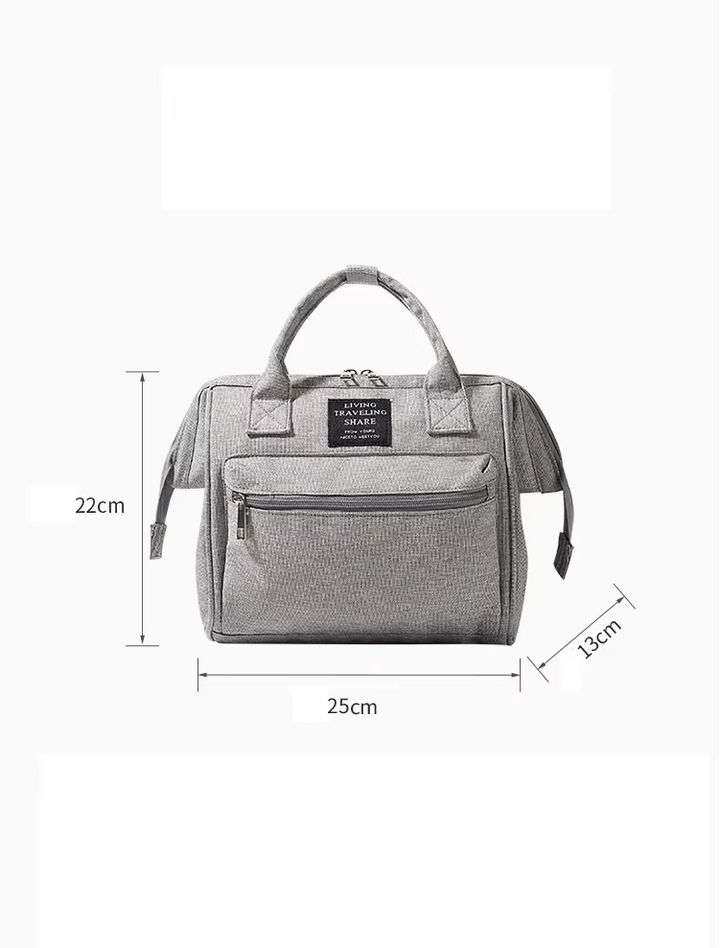 SUNSHINE BABY MINI DIAPER BAG GREY & PEACH