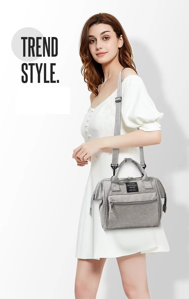 SUNSHINE BABY MINI DIAPER BAG GREY & PEACH