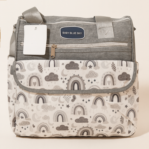 SUNSHINE BABY DIAPER BAG RAINBOW GREY