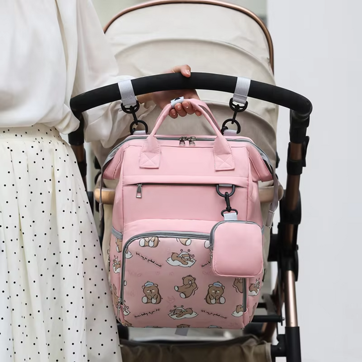 SUNSHINE BABY DIAPER BAG SLEEPING TEDDY BEAR PURPLE