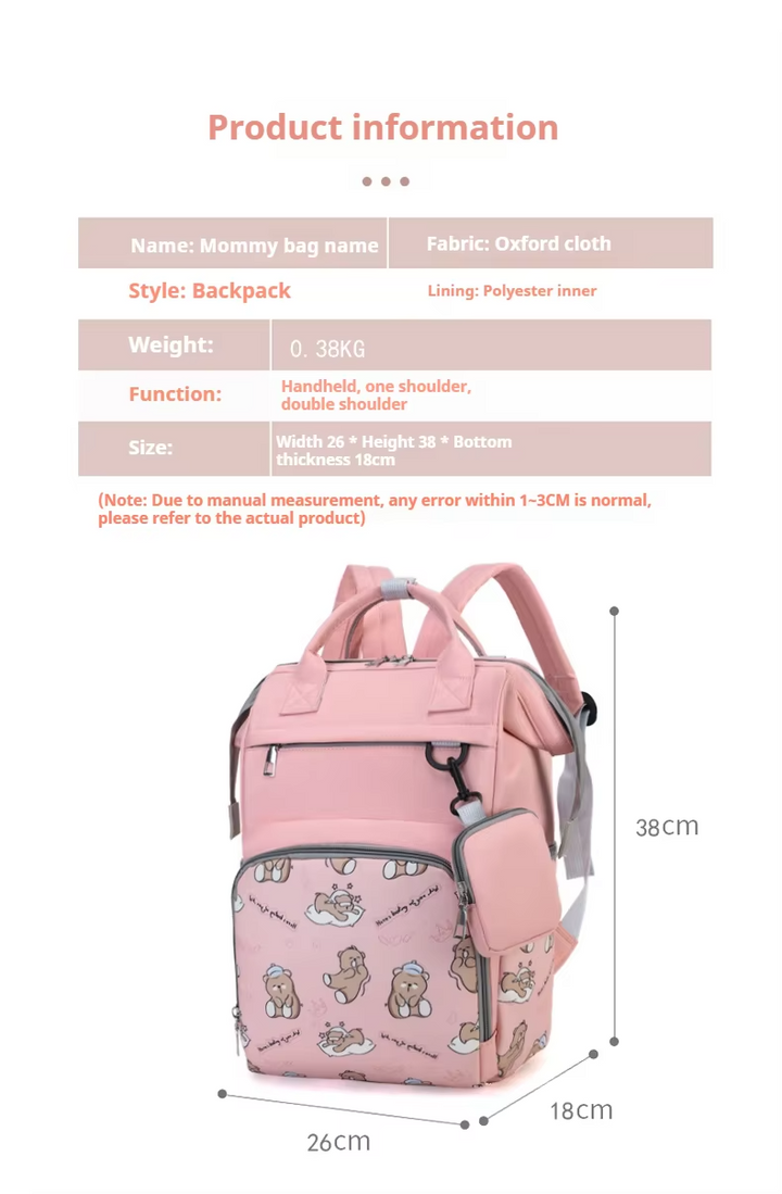 SUNSHINE BABY DIAPER BAG SLEEPING TEDDY BEAR BLUE