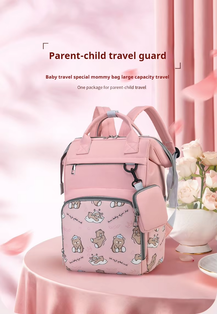 SUNSHINE BABY DIAPER BAG SLEEPING TEDDY BEAR BLUE