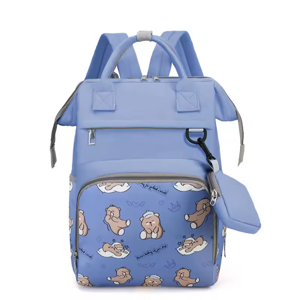 SUNSHINE BABY DIAPER BAG SLEEPING TEDDY BEAR BLUE