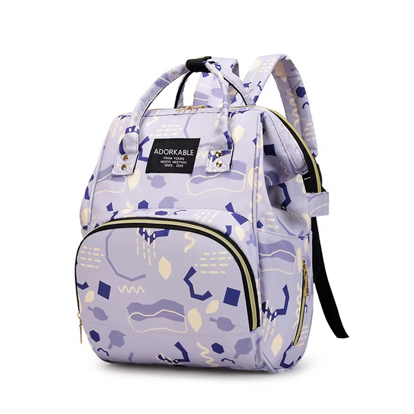 SUNSHINE BABY DIAPER BAG LEAVES PURPLE