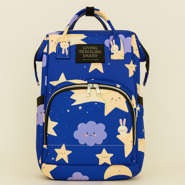 SUNSHINE BABY DIAPER BAG STAR & CLOUDS ROYAL BLUE