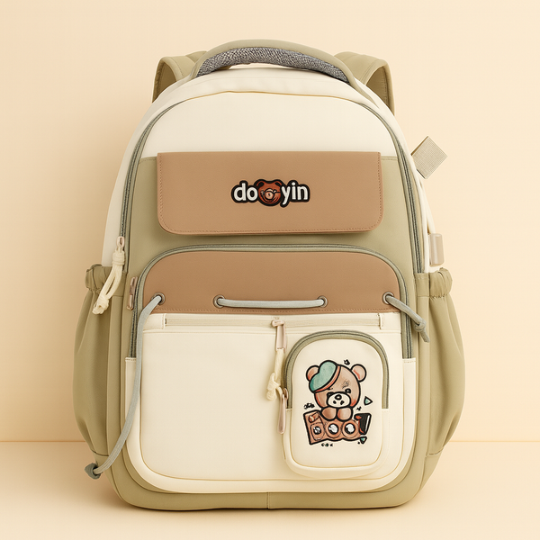 SUNSHINE BABY SCHOOL BAG BOOM BEAR OFFWHITE (DOOYIN)