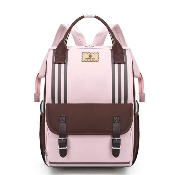 SUNSHINE BABY DIAPER BAG PINK & BROWN (MOMS LOVE)