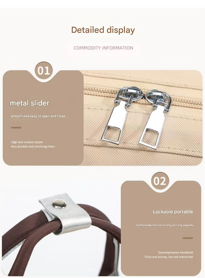 SUNSHINE BABY DIAPER BAG BEIGE & BROWN (MOMS LOVE)