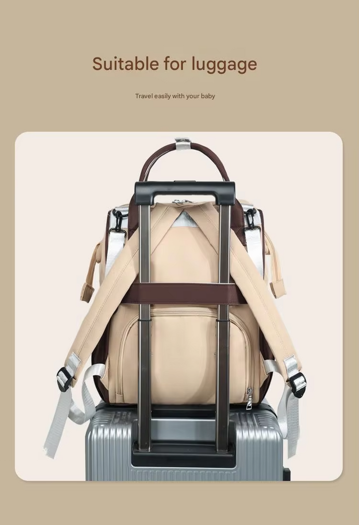 SUNSHINE BABY DIAPER BAG BEIGE & BROWN (MOMS LOVE)