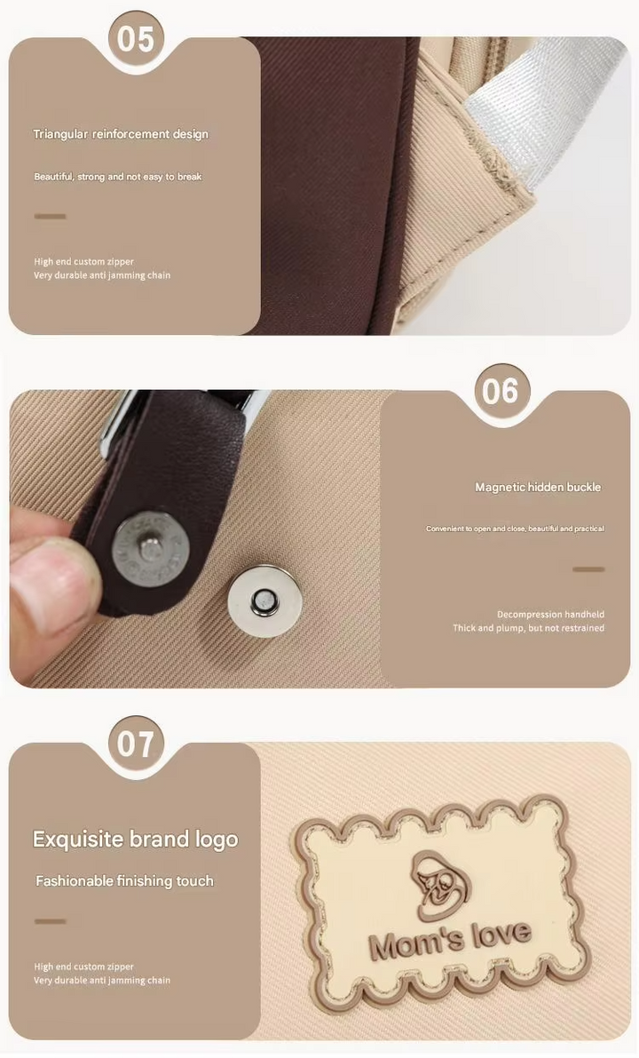 SUNSHINE BABY DIAPER BAG BEIGE & BROWN (MOMS LOVE)