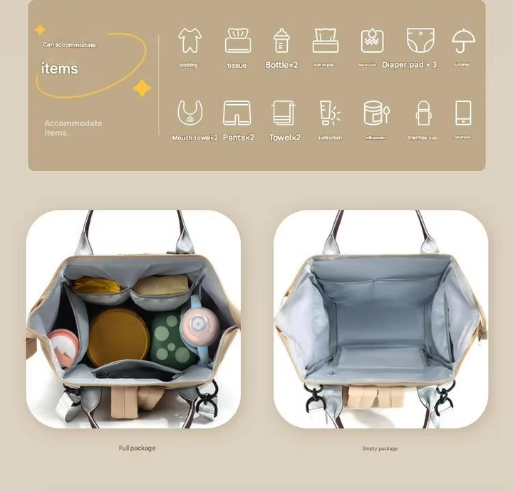 SUNSHINE BABY DIAPER BAG BLACK & BROWN (MOMS LOVE)