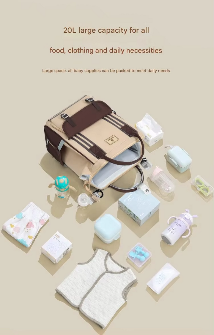 SUNSHINE BABY DIAPER BAG BLACK & BROWN (MOMS LOVE)