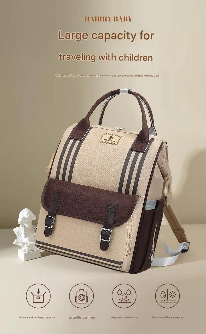 SUNSHINE BABY DIAPER BAG BLACK & BROWN (MOMS LOVE)