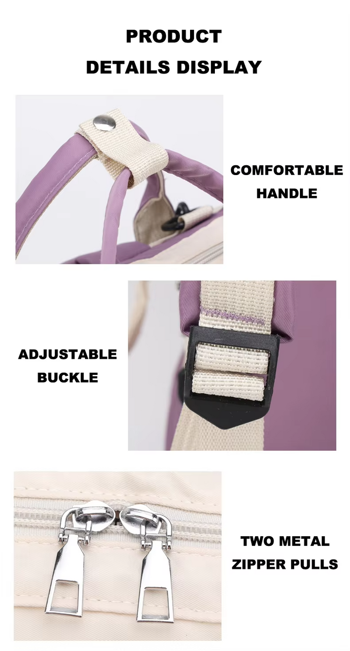 SUNSHINE BABY DIAPER BAG LEAVE OFFWHITE & PURPLE