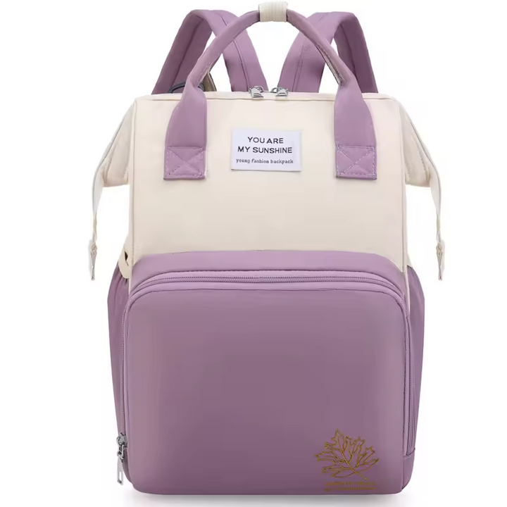 SUNSHINE BABY DIAPER BAG LEAVE OFFWHITE & PURPLE