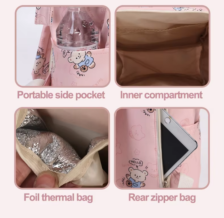 SUNSHINE BABY DIAPER BAG HELLO DANCING BEAR PURPLE