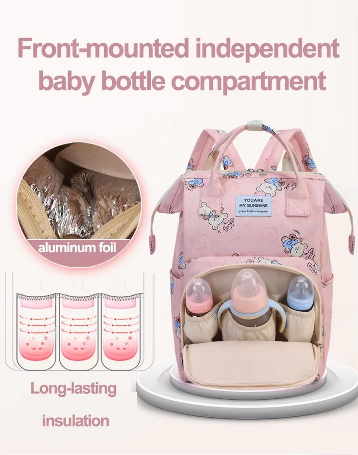 SUNSHINE BABY DIAPER BAG HELLO DANCING BEAR PURPLE