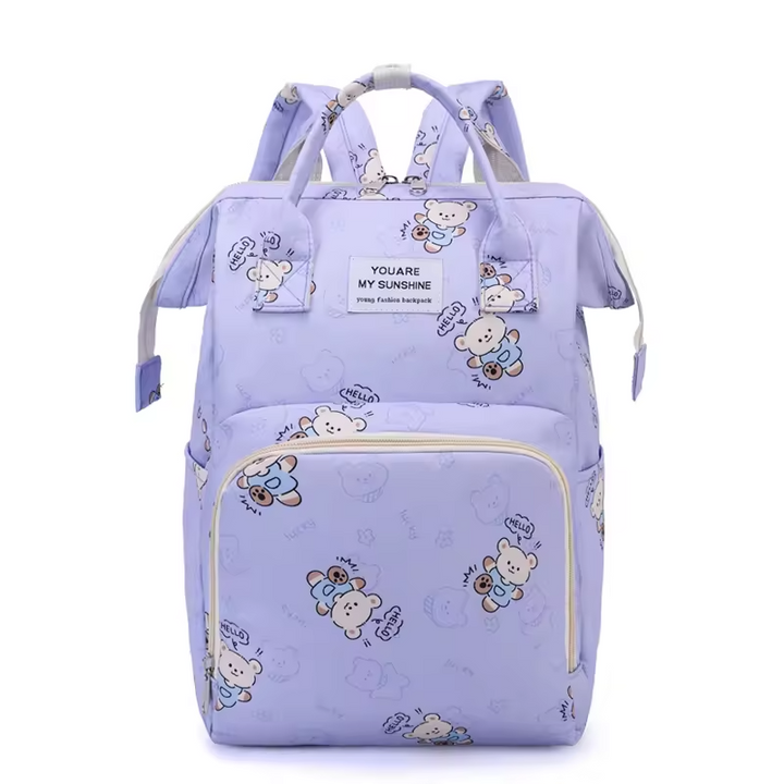 SUNSHINE BABY DIAPER BAG HELLO DANCING BEAR PURPLE