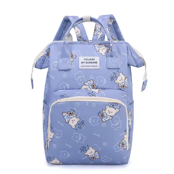 SUNSHINE BABY DIAPER BAG HELLO DANCING BEAR BLUE