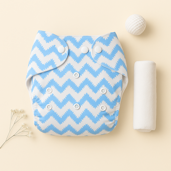 SUNSHINE BABY REUSABLE NAPPY STRIPES BLUE 0-24M