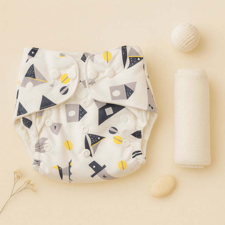 SUNSHINE BABY REUSABLE NAPPY LIGHT HOUSE GREY 0-24M