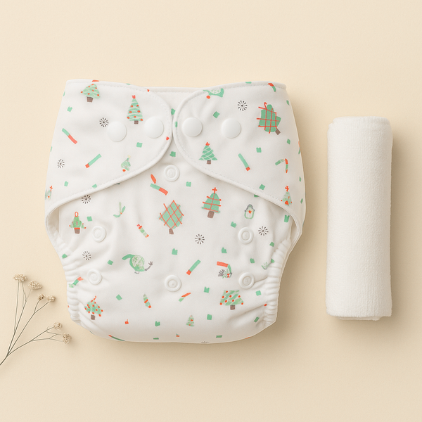 SUNSHINE BABY REUSABLE NAPPY ALFABETS GREEN 0-24M