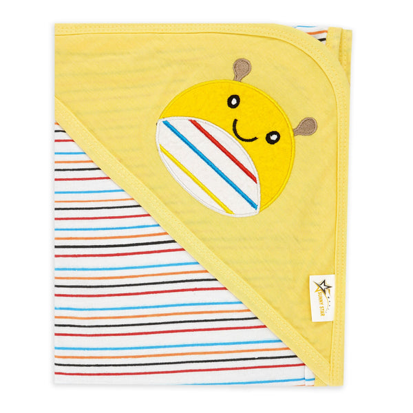 SUNSHINE BABY HOODED WRAPPING SHEET STRIPES YELLOW