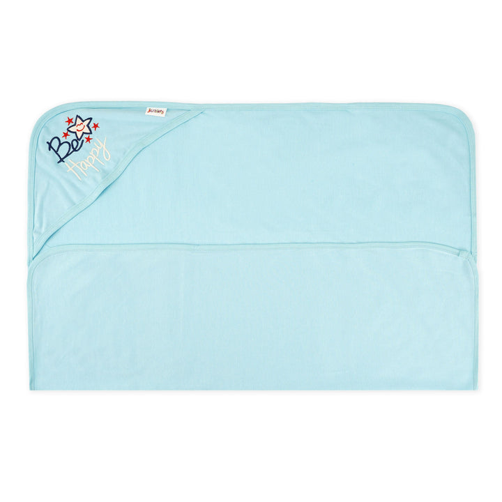 SUNSHINE BABY HOODED WRAPPING SHEET SOLID BABY BLUE