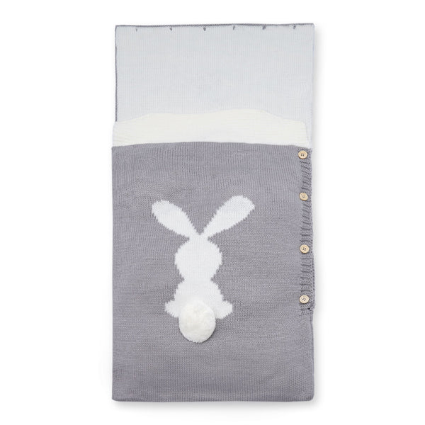Baby Knitted Sleeping Bag Rabbit Grey - Sunshine