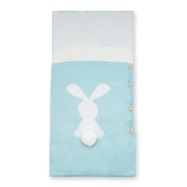 Baby Knitted Sleeping Bag Rabbit Sea Green - Sunshine