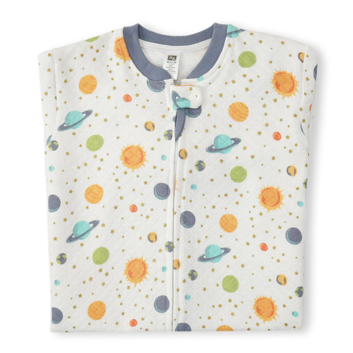 Baby Premium Quilted Long Sleeve Sleeping Bag Swaddle Space White & Na