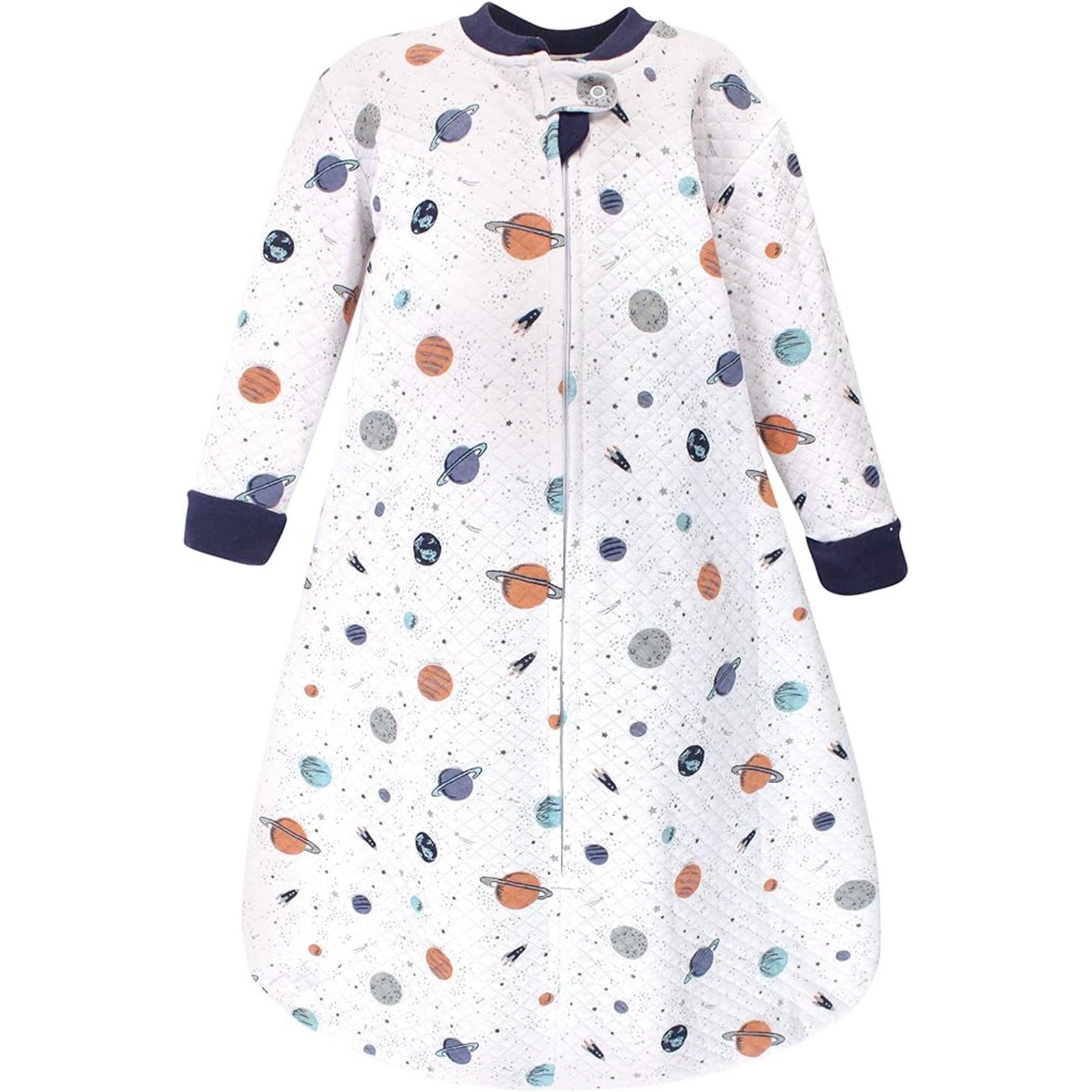Baby Premium Quilted Long Sleeve Sleeping Bag Swaddle Space White & Na