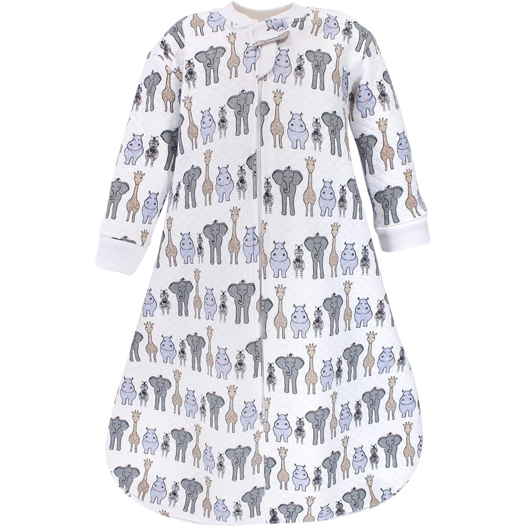 Baby Premium Quilted Long Sleeve Sleeping Bag Swaddle Animals White