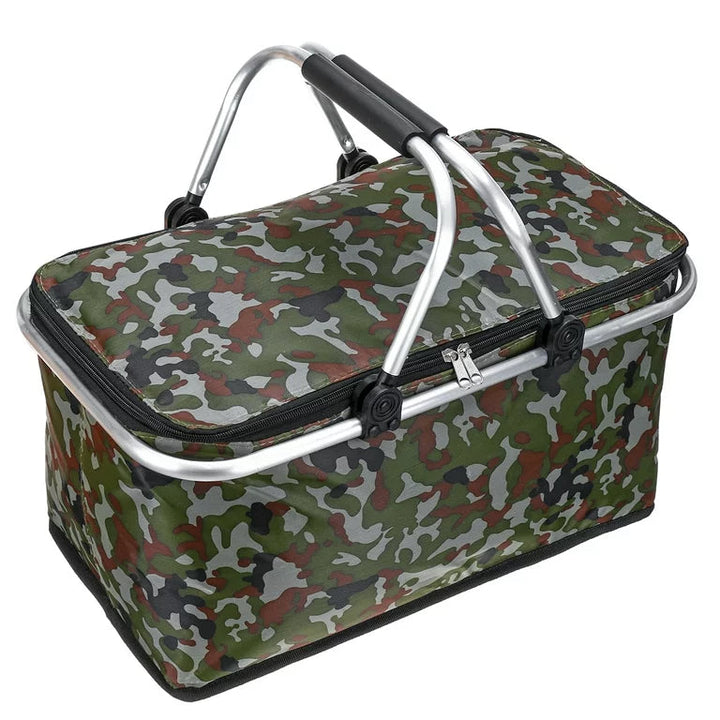 SUNSHINE STEEL HANDLE STORAGE BASKET CAMOFLAUGE