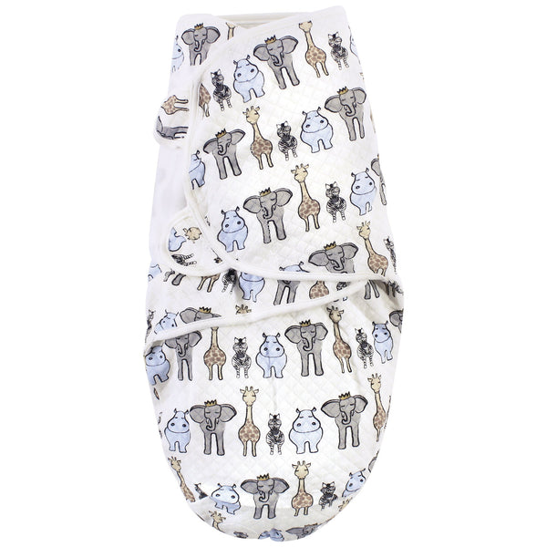 SUNSHINE BABY QUILTED SWADDLE ZOO WHITE 0-3 M