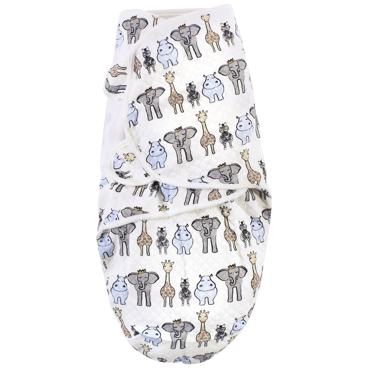 SUNSHINE BABY QUILTED SWADDLE ZOO WHITE 0-3 M