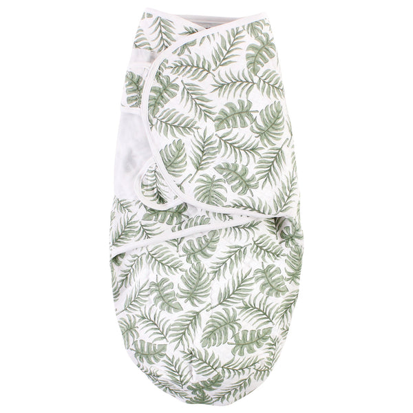 SUNSHINE BABY QUILTED SWADDLE LEAVES WHITE 0-3 M